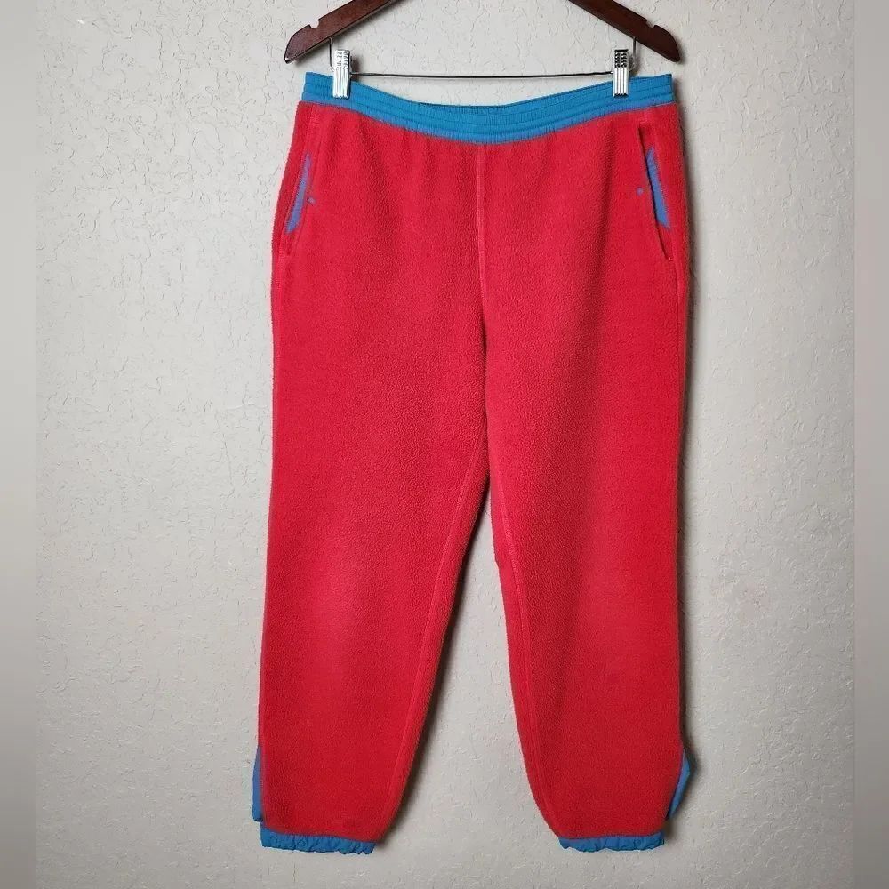 Patagonia Synchilla Snap T Fleece 25600 Pants Joggers Red Blue Trim Size M
